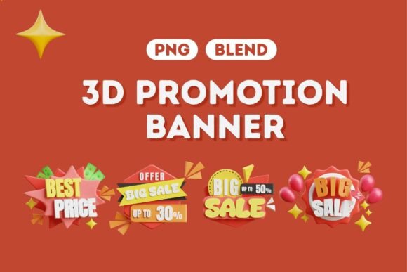 3D Discount Badges Pack 01: A Vibrant Boost for Your Marketing Visuals