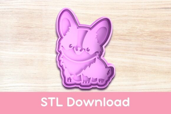 Adorable Corgi Cookie Cutter and Stamp STL for Charming Dog-Shaped Treats