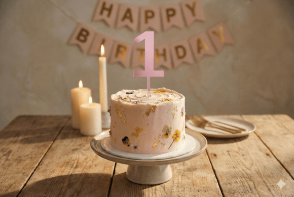 Celebrate Life's Firsts with the Elegant Cake Topper 1