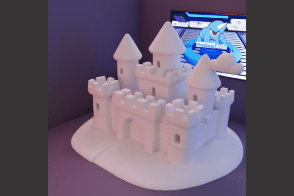 Charming Cartoon Castle for 3D Printing