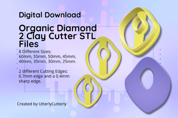 Clay Cutter STL File Organic Diamond 2-: A Versatile Tool for Crafters and Bakers