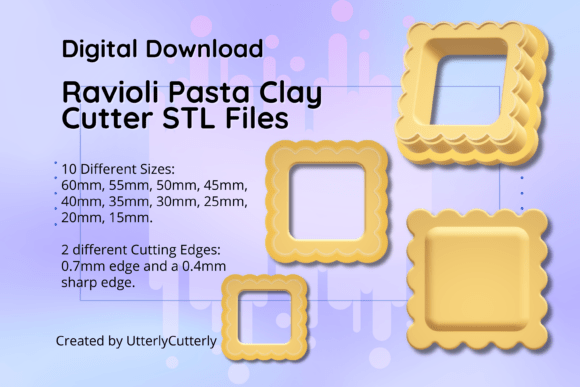 Discover Ravioli Pasta Clay Cutters in STL