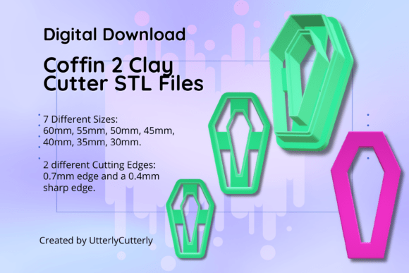 Discover the Versatile Clay Cutter STL File Coffin 2- Earring D