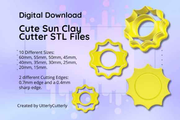 Discover the Versatile Clay Cutter STL File Cute Sun - Summer Ea for Your Crafting Needs