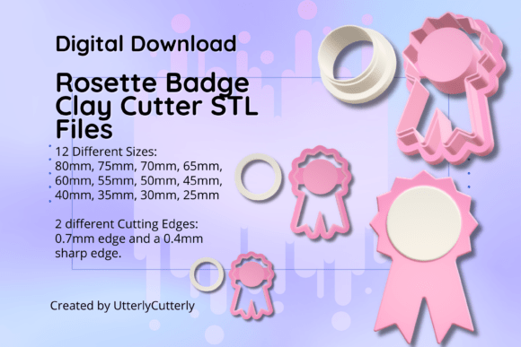 Discover the Versatile Clay Cutter STL File Rosette Badge