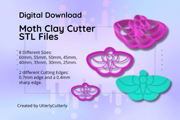Discover the Versatility of Clay Cutter STL File Moth- Animal Earrings
