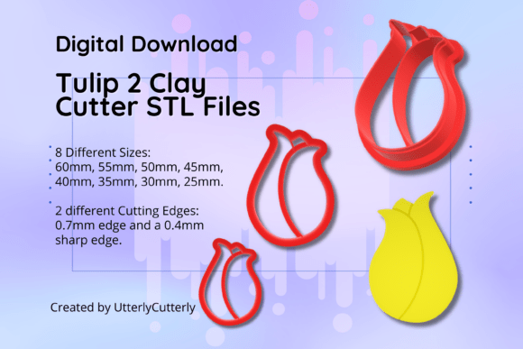 Discover the Versatility of Clay Cutter STL File Tulip 2- Flower Ear