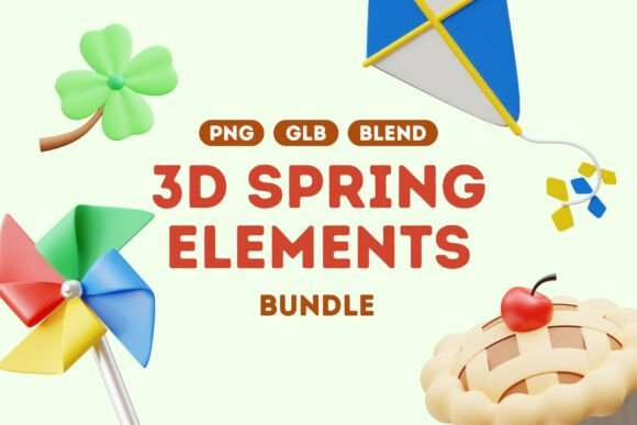 Embrace the Charm of Spring with Cute 3D Spring Elements