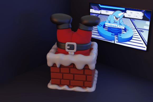 Exploring the Charm of Santa Claus Going Down the Chimney 3D Model
