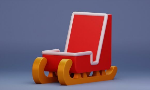 Festive Santa Sleigh Phone Holder 3D Model