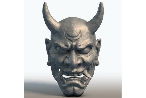 Hannya Mask 3D Model - A Japanese Demon Icon