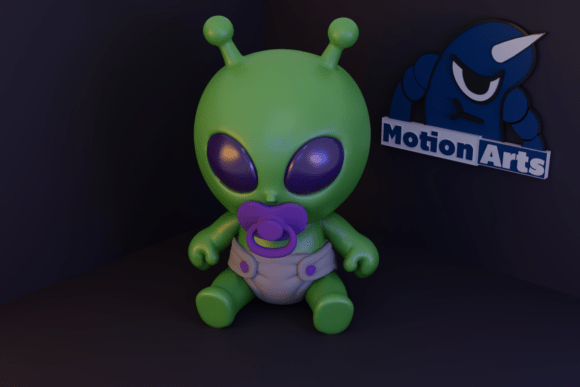 Intergalactic Charm: The Baby Alien Sucking on a Pacifier 3D Model