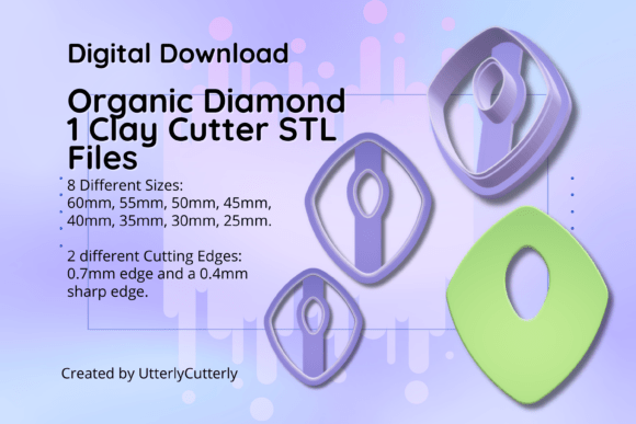 Unlock Your Creative Potential with the Clay Cutter STL File Organic Diamond 1-
