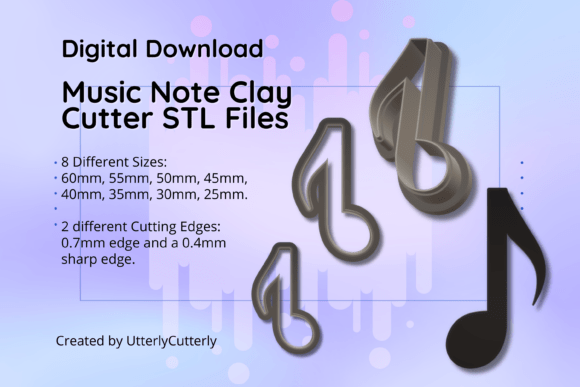 Unlock Your Creativity with the Clay Cutter STL File Music Note 1- Earri